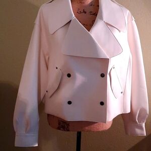 Free People Faux Leather Motto Jacket, Size Small, NWT, Ivory.